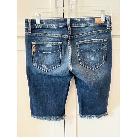 PAIGE Premium Denim Shorts Women's Size 26 Stretch Jeans Bermuda Cut Off - Picture 2 of 9